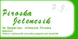 piroska jelencsik business card